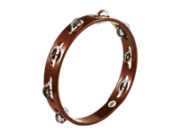 Traditional Tambourine 1 Row - Steel - Brown