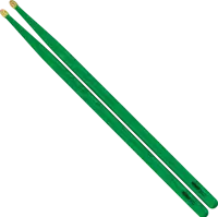 NINO® Drumsticks - 14" - green