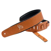 Guitar Genuine Leather Strap - Orange Braid