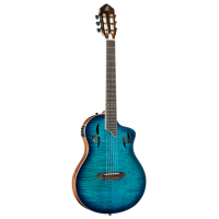 TourPlayer Deluxe Nylon Guitar - Flamed Maple Blue
