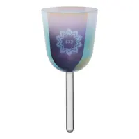 Essence Crystal Singing Bowl 5.5" - 432 Hz - Slate Blue / Lotus Flower